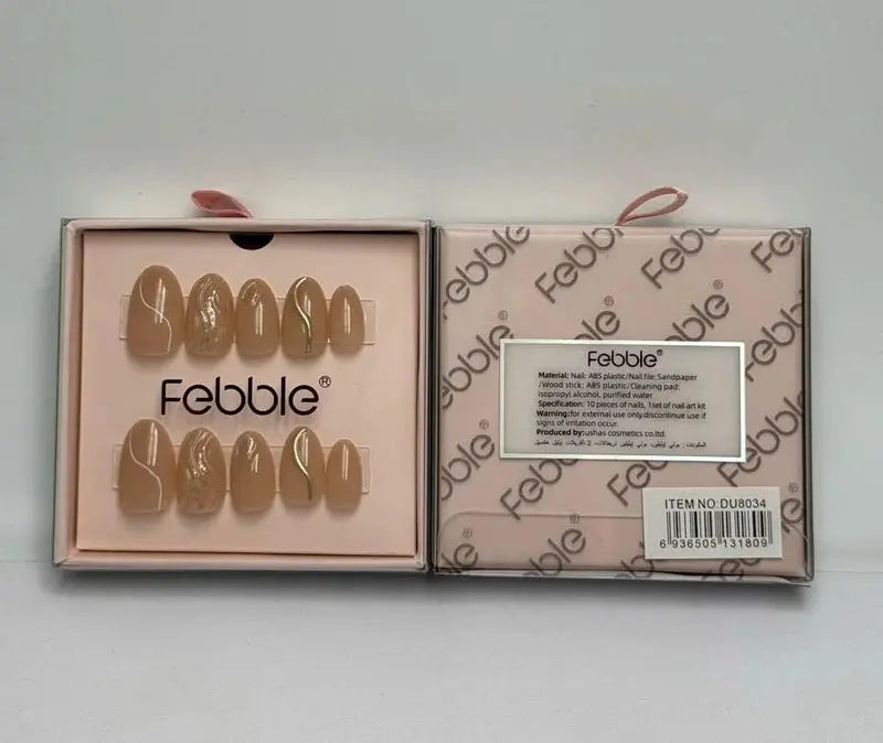 Febble Nude Marble Swirl Press-On Nails ZB SUP
